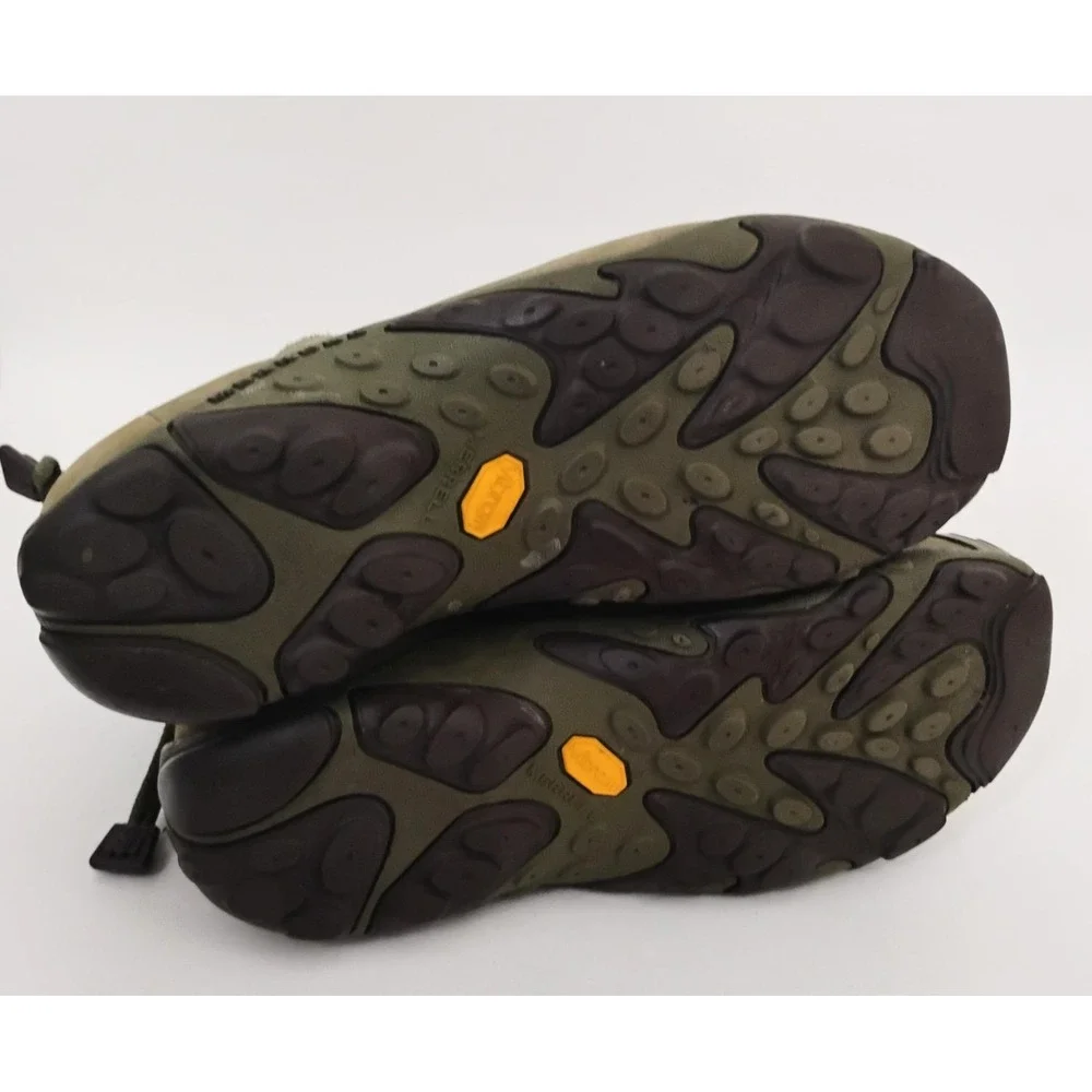 Merrell Forecast Tug Winter Boots Womens 6 Dark Green Leather Suede Vibram